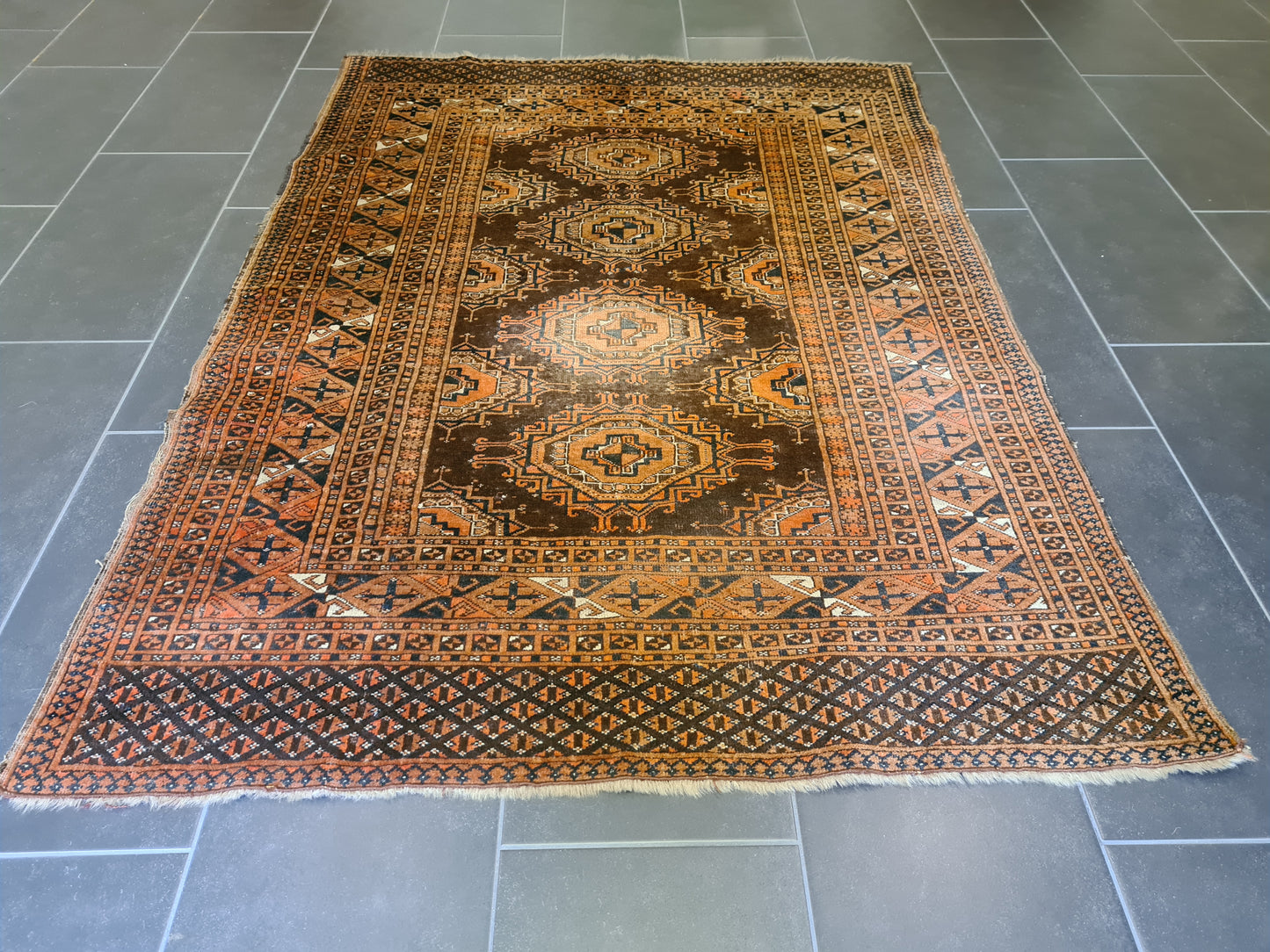 Antiker Handgeknüpfter Afghan Art Deco Orientteppich Sammlerstück 180x130cm