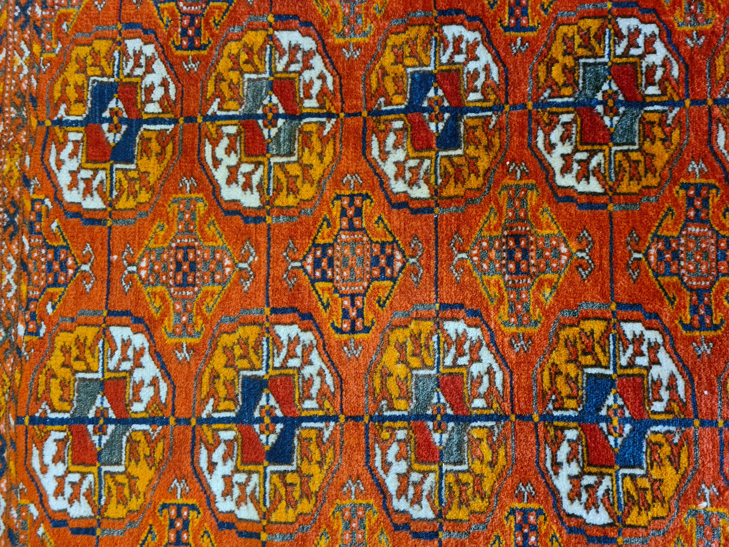 Antiker Handgeknüpfter Turkman Orientteppich im Art Deco 164X125
