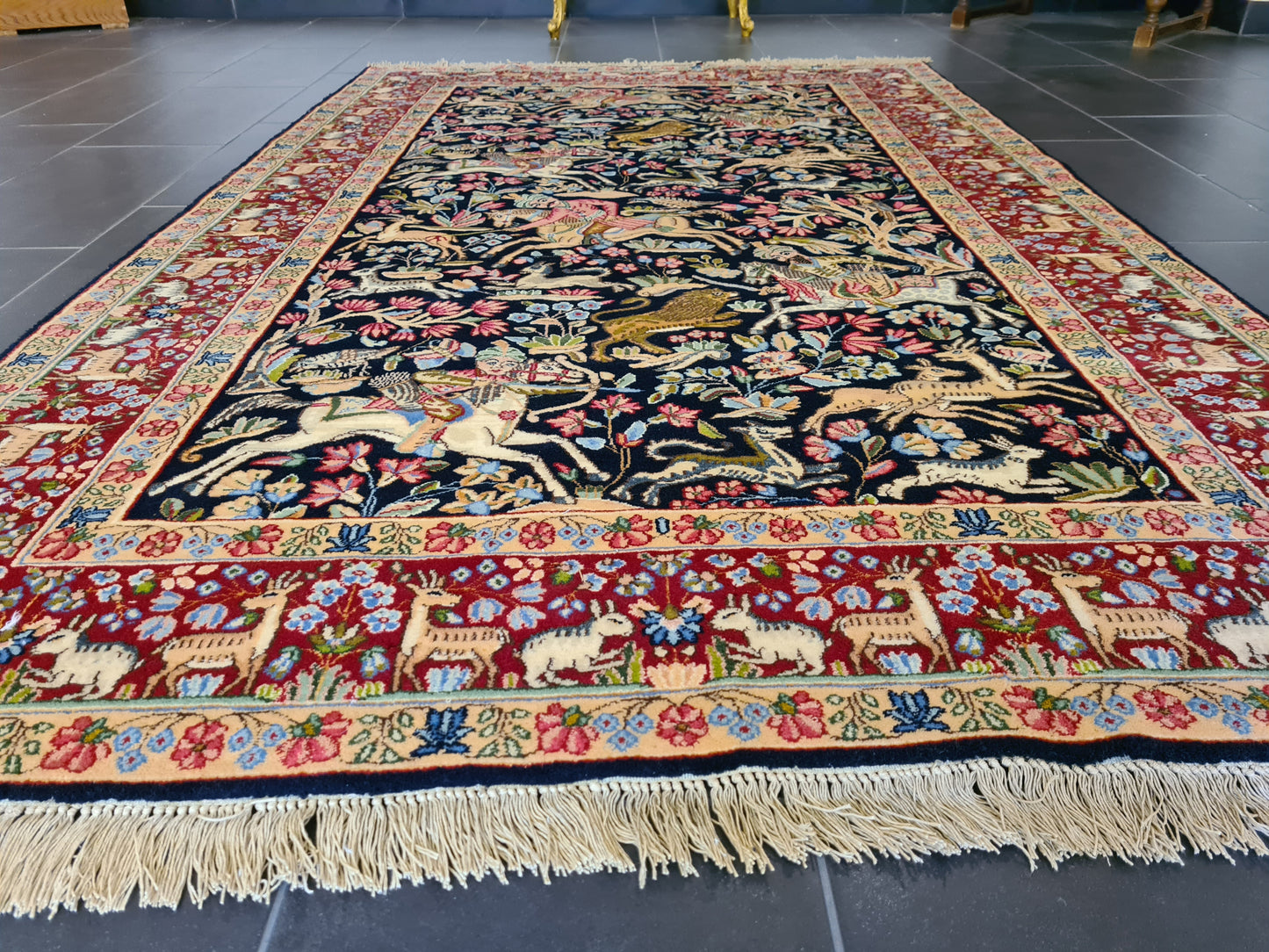 Kirman Perser Teppich Handgeknüpftes Meisterwerk 243x149cm