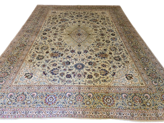 Königlicher Keshan Palast-Teppich – Handgeknüpftes Meisterwerk der Teppichkunst 402x300cm