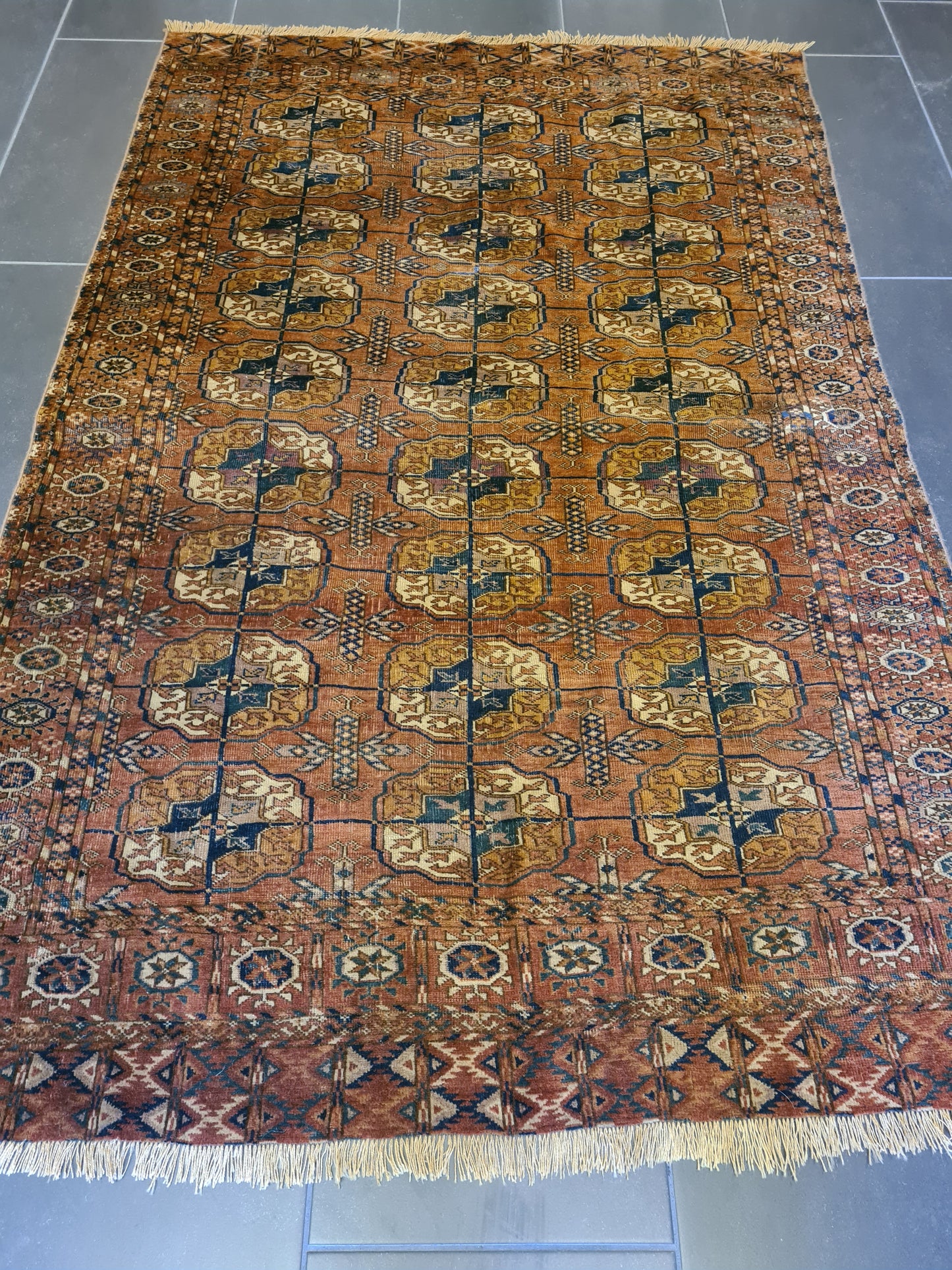 Antiker Handgeknüpfter Turkman Orientteppich Sammlerstück aus Turkmenistan 175x113cm