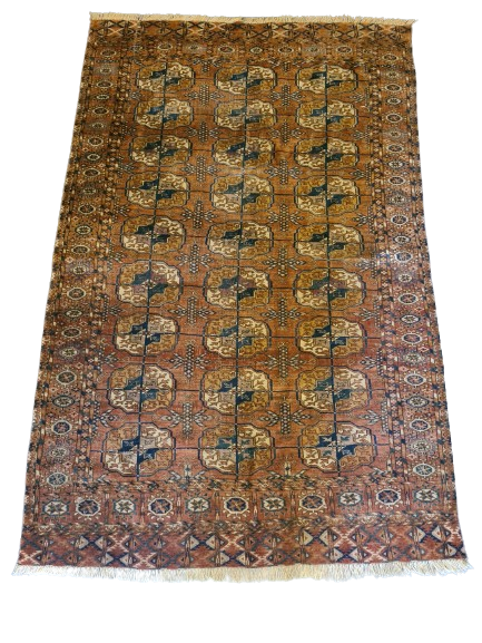 Antiker Handgeknüpfter Turkman Orientteppich Sammlerstück aus Turkmenistan 175x113cm