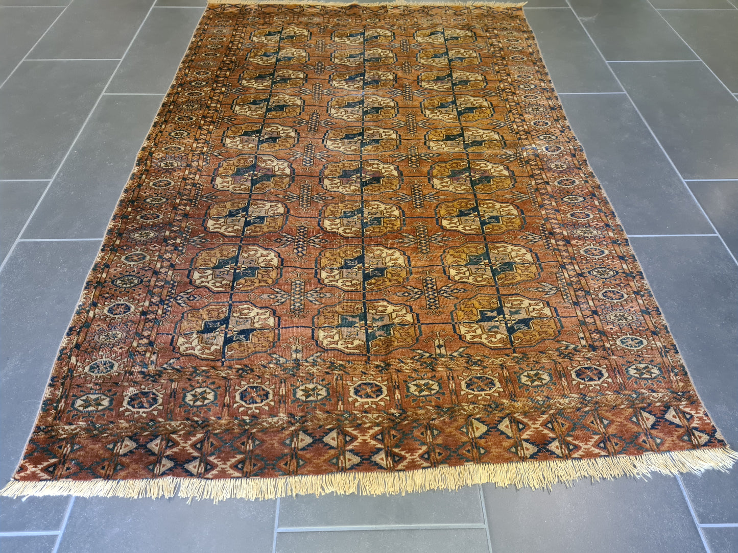 Antiker Handgeknüpfter Turkman Orientteppich Sammlerstück aus Turkmenistan 175x113cm