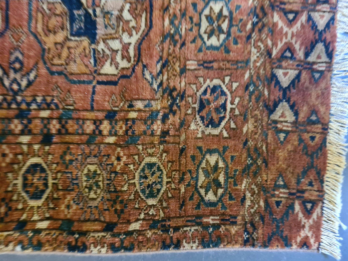 Antiker Handgeknüpfter Turkman Orientteppich Sammlerstück aus Turkmenistan 175x113cm