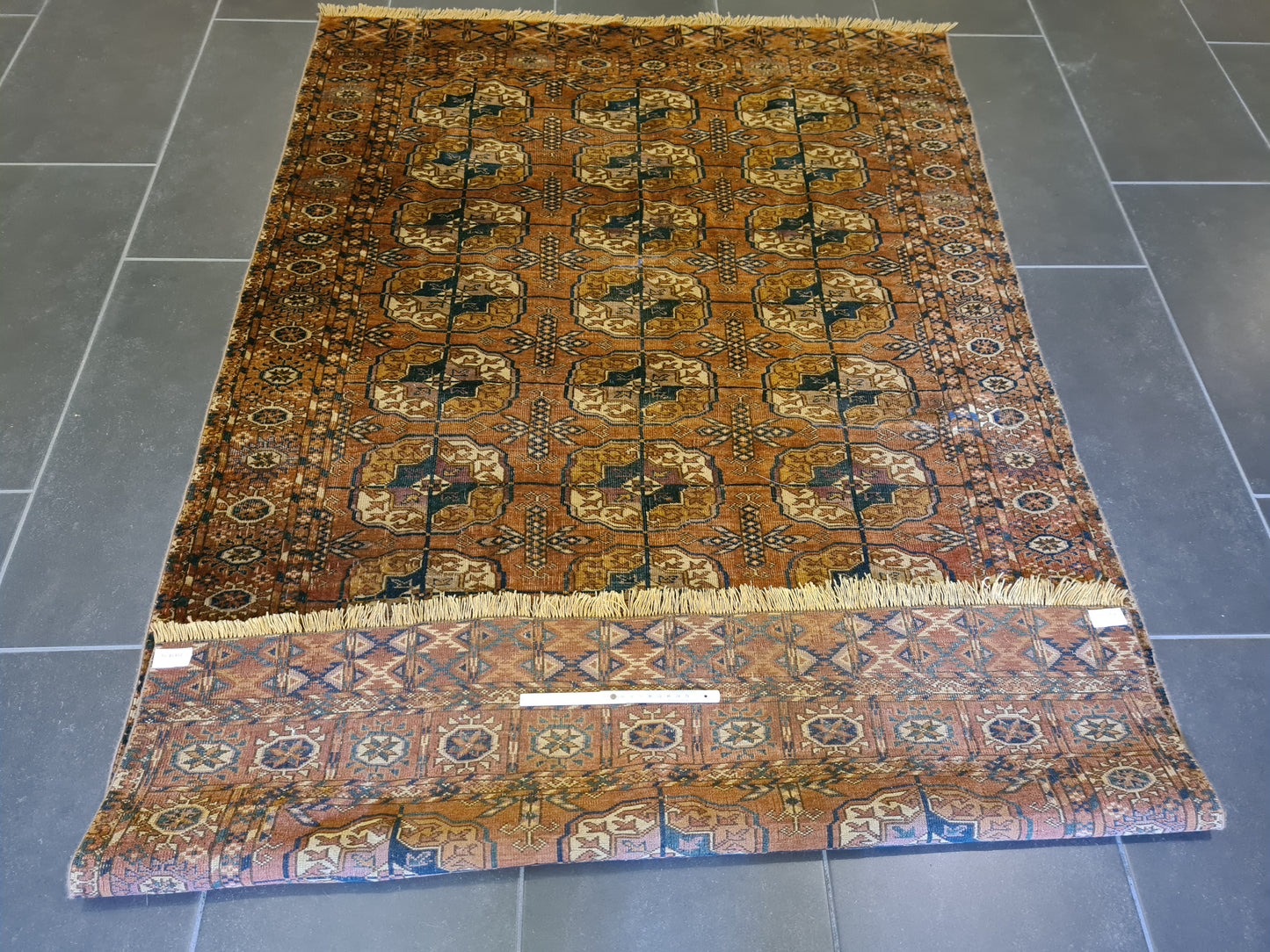 Antiker Handgeknüpfter Turkman Orientteppich Sammlerstück aus Turkmenistan 175x113cm