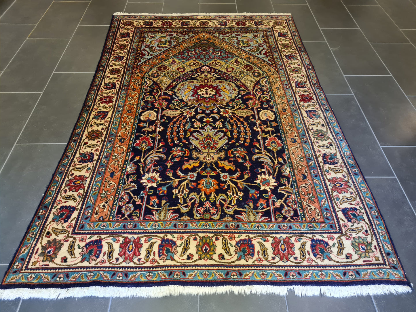 Seltener Handgeknüpfter Tabriz Perser Orientteppich Meisterwerk der Kunst 206x145cm
