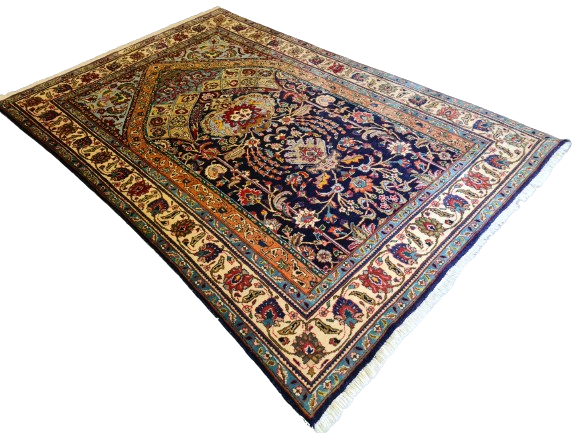 Seltener Handgeknüpfter Tabriz Perser Orientteppich Meisterwerk der Kunst 206x145cm