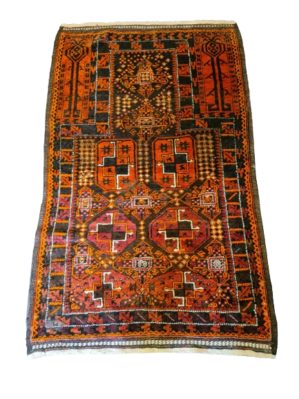 Feiner Antiker Handgeknüpfter Belutsch Gebetsteppich Afghan Sammlerstück 138x87cm