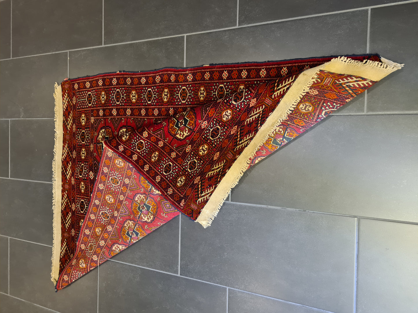 Feiner Antiker Handgeknüpfter Buchara Jomut Orientteppich Turkman Sammlerstück 130x100cm