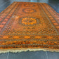 Antiker Handgeknüpfter Afghan Art Deco Orientteppich 210x122cm