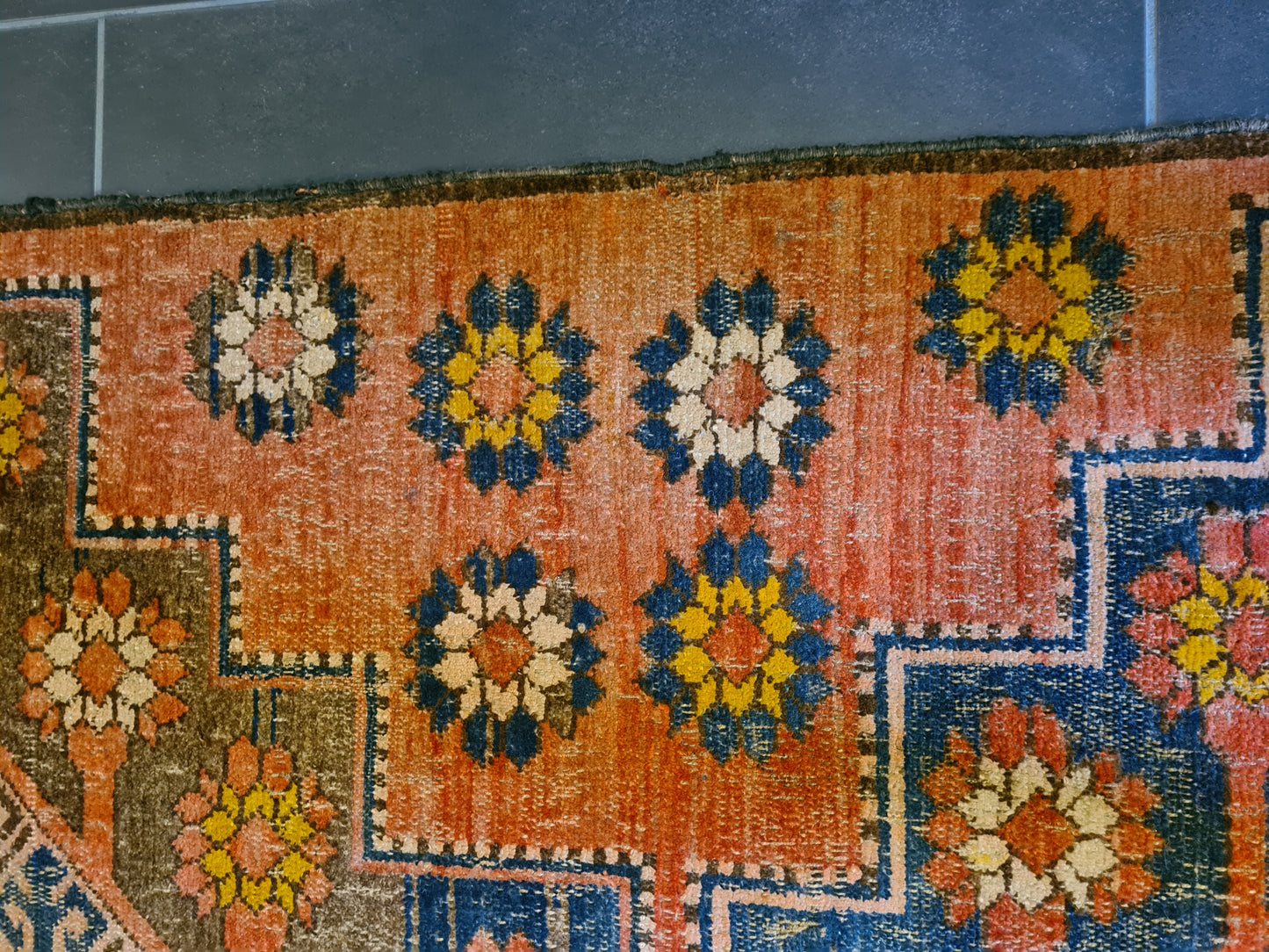 Antiker Handgeknüpfter Afghan Art Deco Orientteppich Handwerkskunst 262x99cm