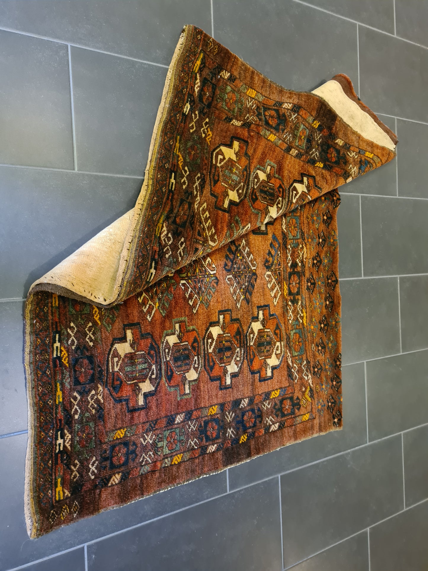 Antiker Feiner Orientteppich Satteltasche Esari Sammlerstück 161x101cm