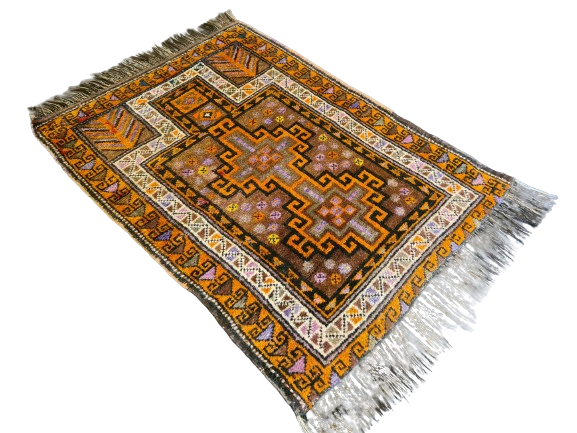 Antiker Handgeknüpfter Orientteppich – Feinster Gebetsteppich Belutsch 91x68cm