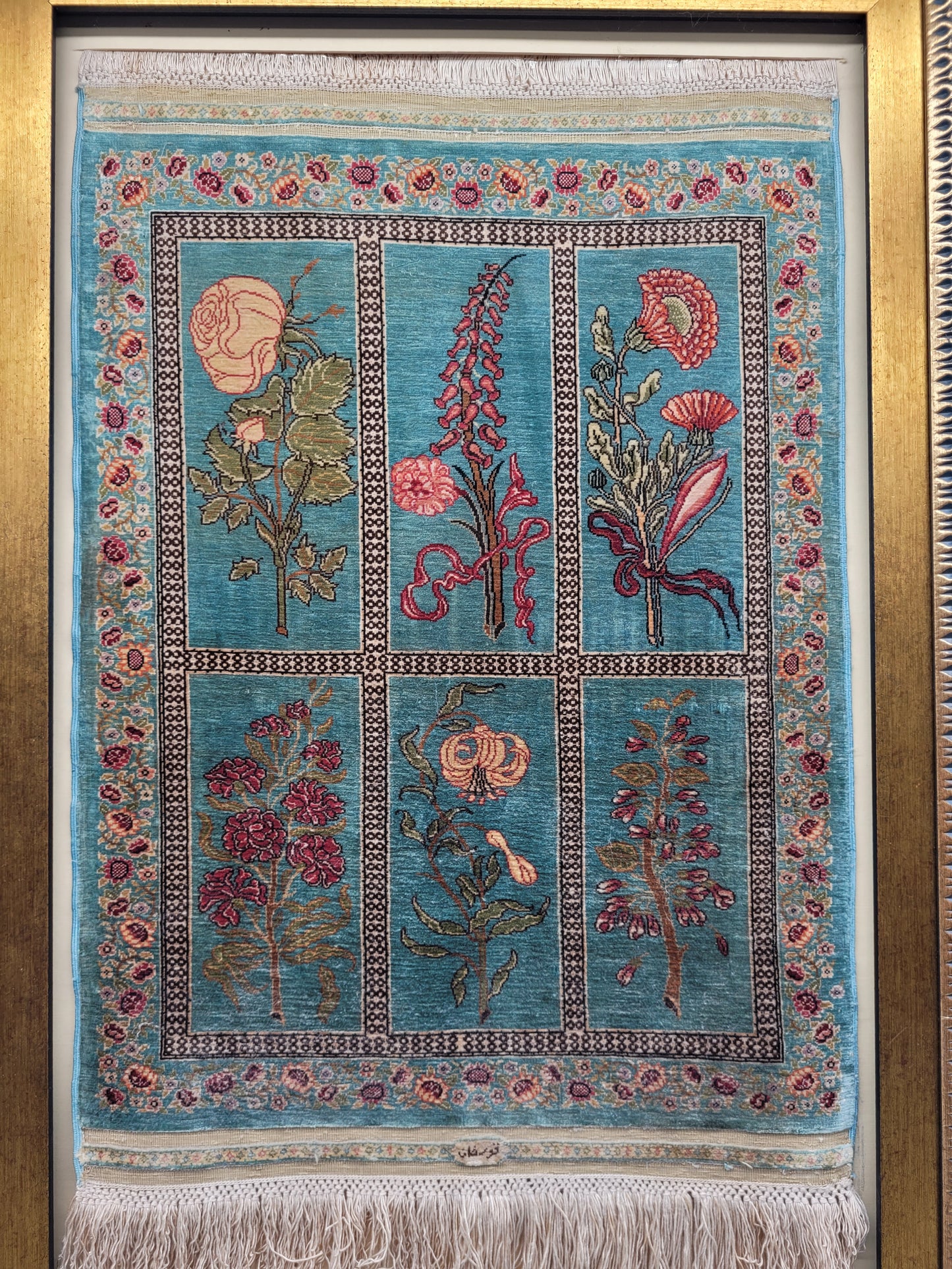 Sehr feiner Handgeknüpfter Özipek Orientteppich Hereke Seide 48x34cm