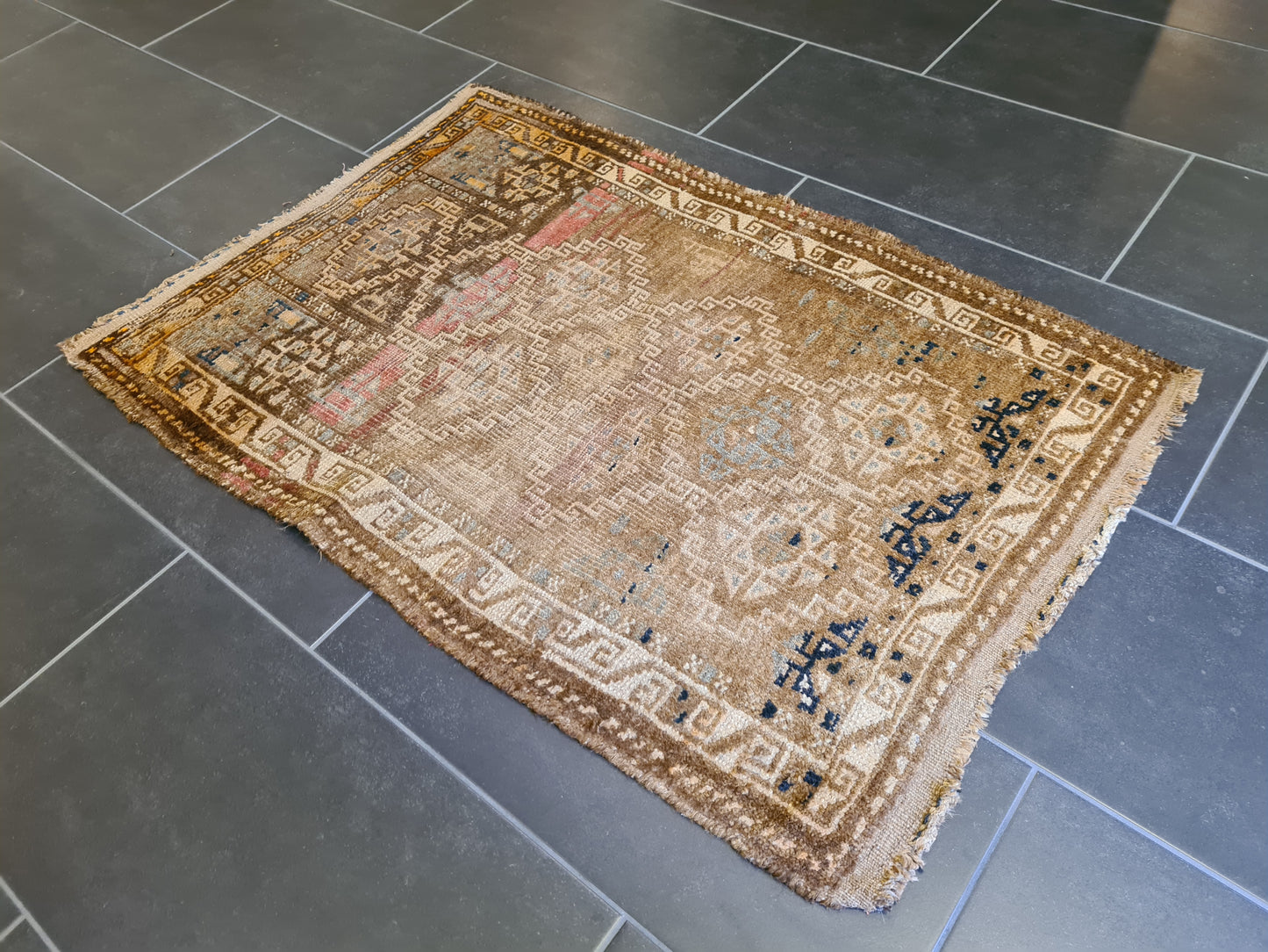 Antiker Feiner Belutsch Orientteppich Handgeknüpfter Gebetstepich 115x77cm