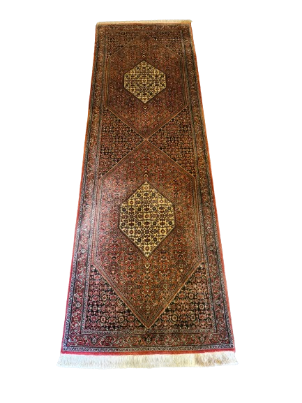 Königlicher Feiner Bidjar Orientteppich Handgeknüpfter Persischer Läüfer 238x77cm