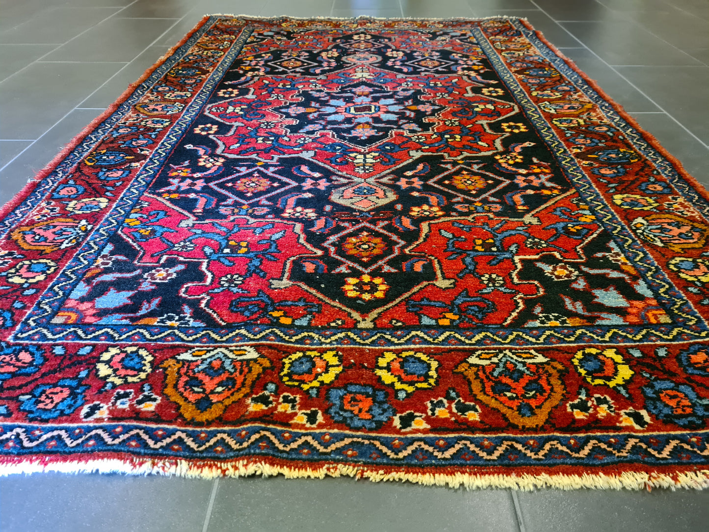 Antiker Handgeknüpfter Persischer Sarough Hamedan Orientteppich 204x133cm