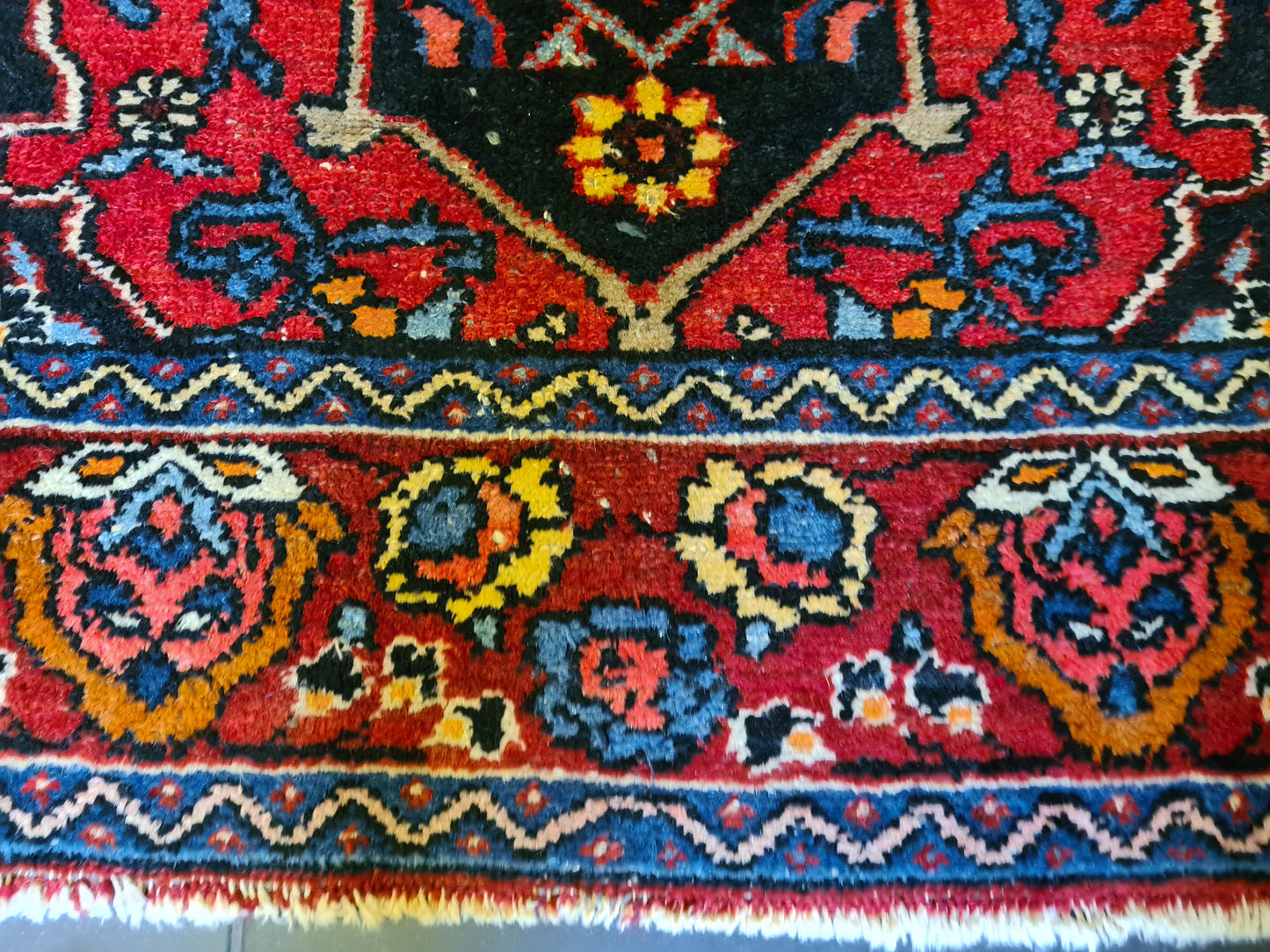 Antiker Handgeknüpfter Persischer Sarough Hamedan Orientteppich 204x133cm