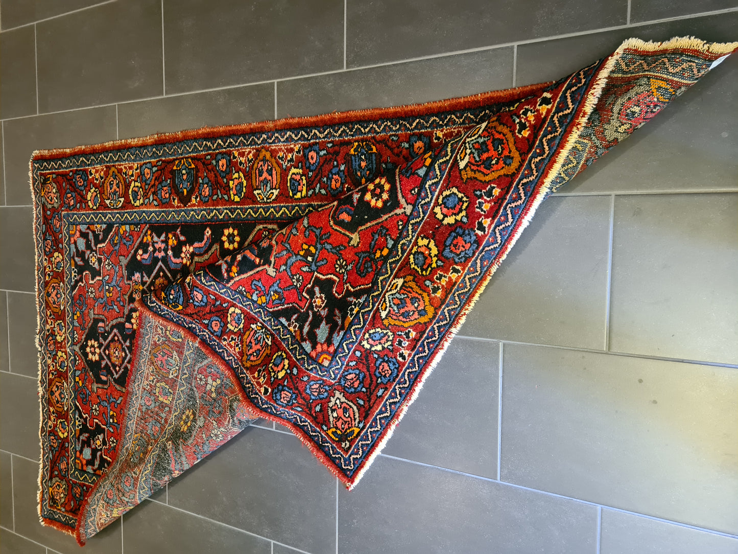 Antiker Handgeknüpfter Persischer Sarough Hamedan Orientteppich 204x133cm