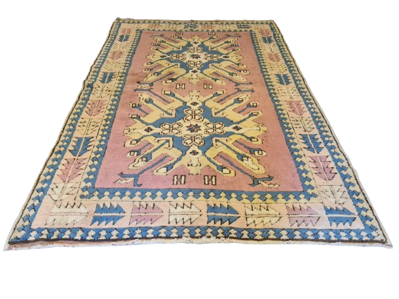 Antiker Teppich Handgeknüpfter Milas Anatol Orientteppich Adlerkasak 203x132cm