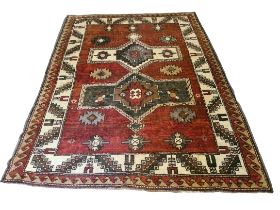 Antiker Handgeknüpfter Kasak Orientteppich Edles Sammlerstück 181x139cm