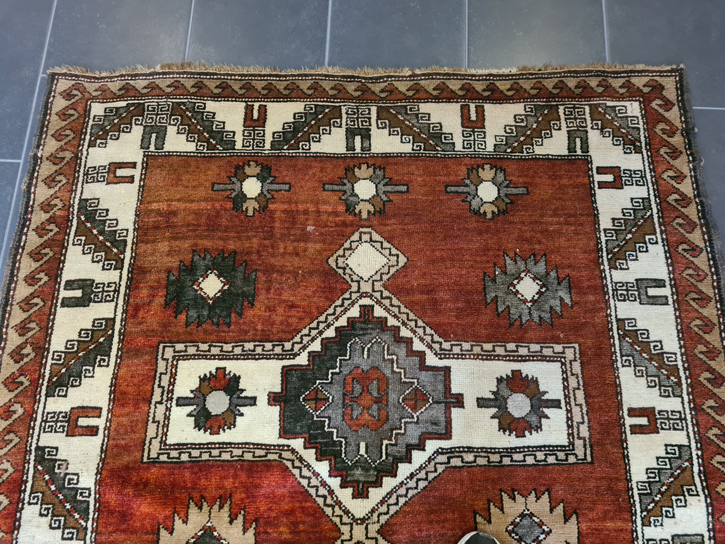 Antiker Handgeknüpfter Kasak Orientteppich Edles Sammlerstück 181x139cm