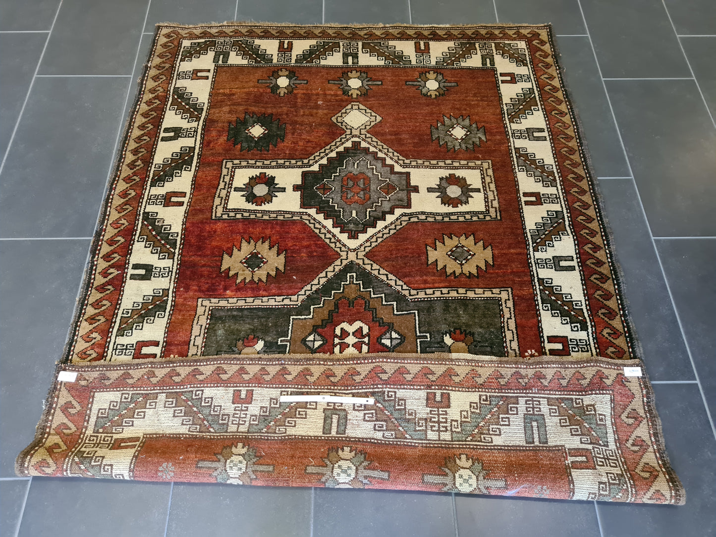 Antiker Handgeknüpfter Kasak Orientteppich Edles Sammlerstück 181x139cm