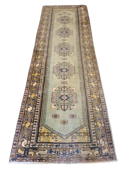 Antiker Handgeknüpfter Kasak Orientteppich Läufer aus Anatolien 244x80cm