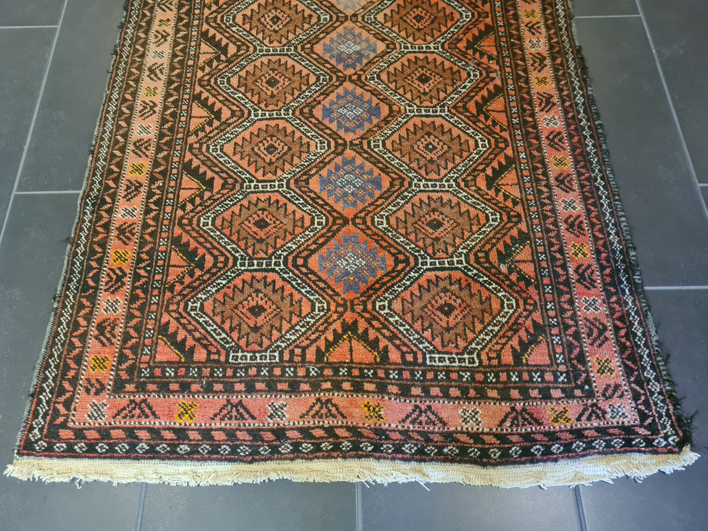 Antiker Handgeknüpfter Belutsch-Orientteppich Sammlerstück 190x95cm