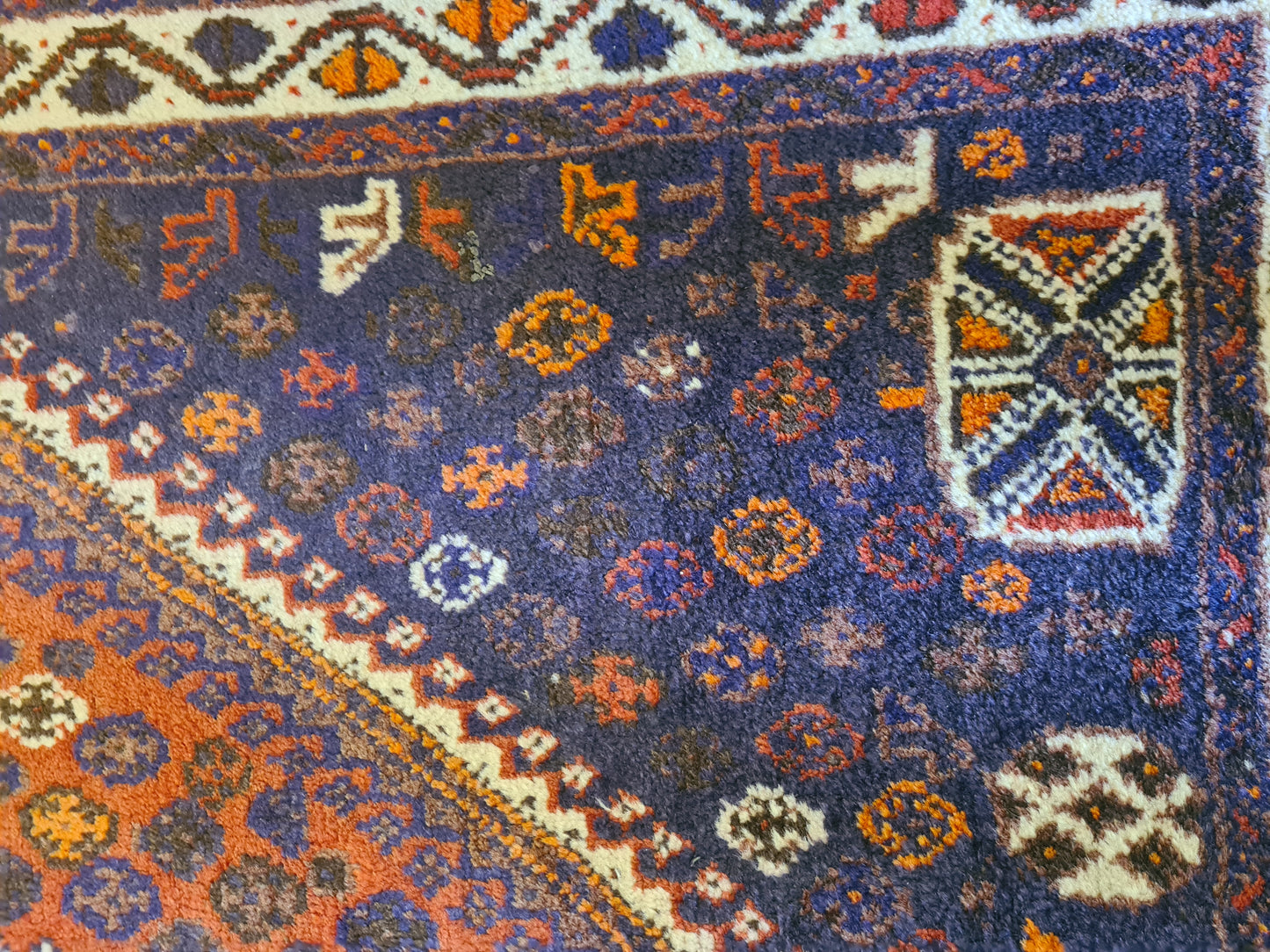 Antiker Handgeknüpfter Perser Teppich Gashgai Sammlerstück 187x125cm