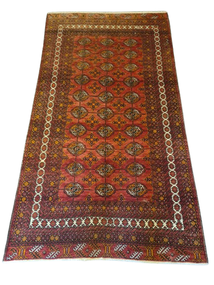 Antiker Feiner Turkman Jomut Perserteppich Handgeknüpftes Sammlerstück 232x126cm