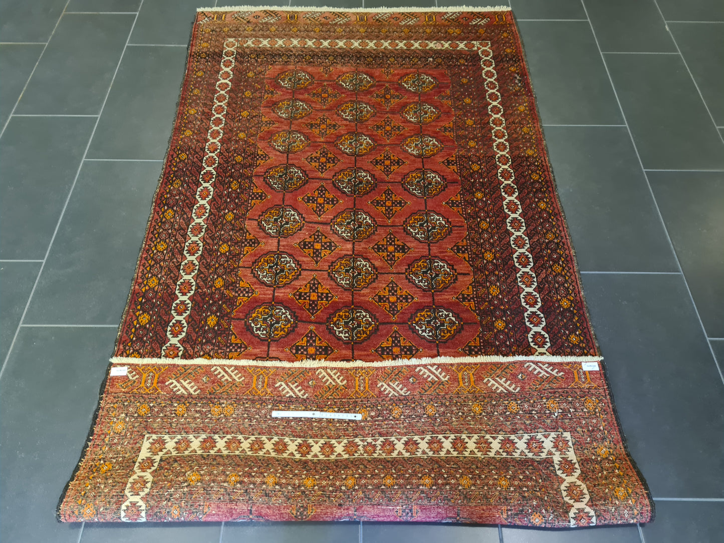 Antiker Feiner Turkman Jomut Perserteppich Handgeknüpftes Sammlerstück 232x126cm