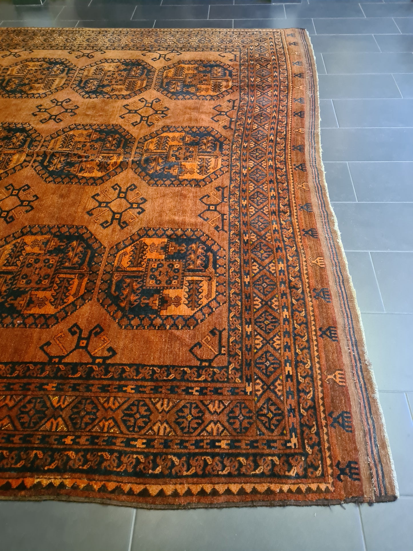 Wertvoller Antiker Königlicher Palast-Teppich Handgeknüpfter Art Deco Orientteppich Afghan 405x320cm