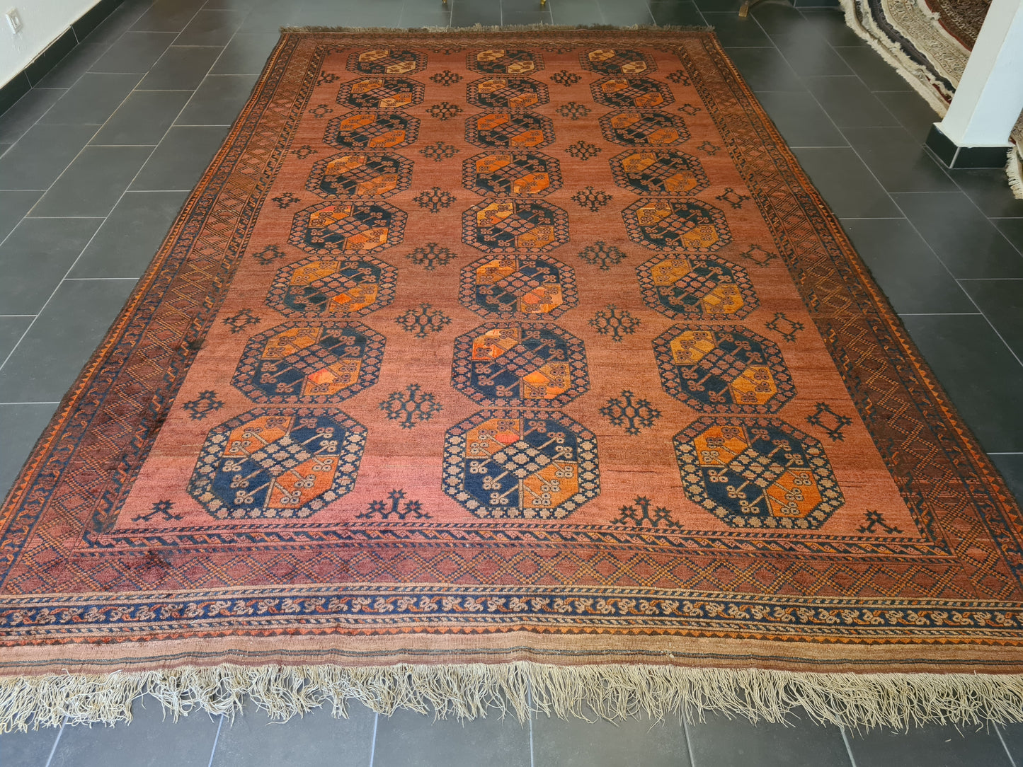 Wertvoller Antiker Königlicher Palast-Teppich Handgeknüpfter Orientteppich Afghan 400x250cm