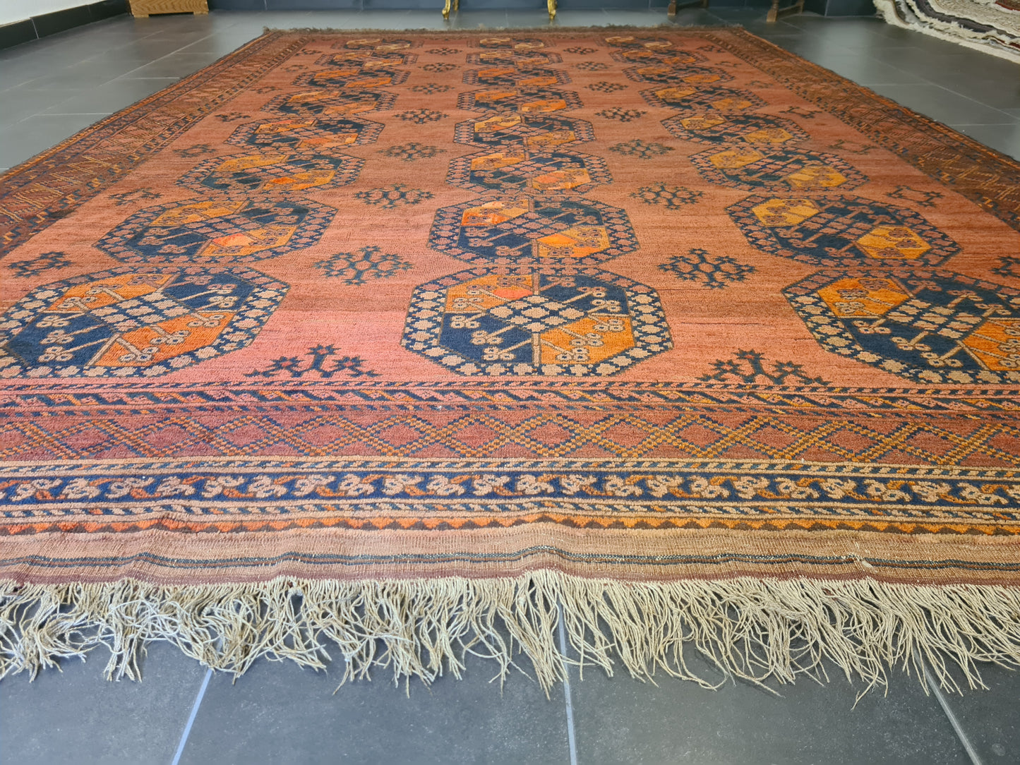 Wertvoller Antiker Königlicher Palast-Teppich Handgeknüpfter Orientteppich Afghan 400x250cm