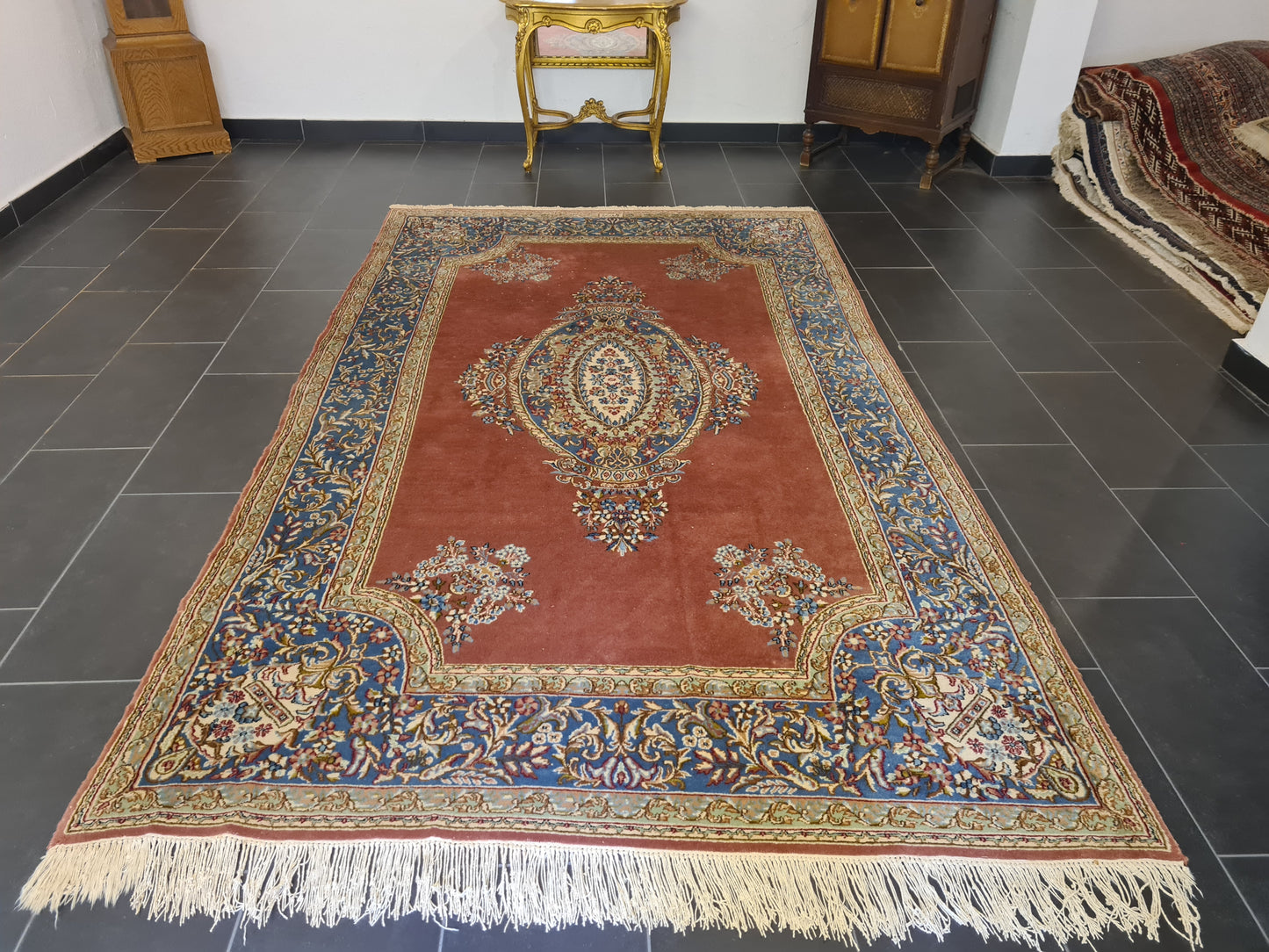 Königlicher Palastteppich Handgeknüpfter Perser Kirman Orientteppich 300x180cm