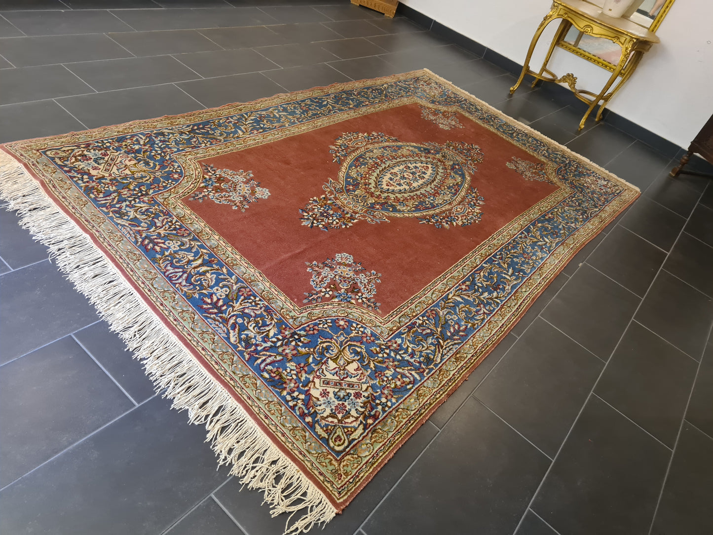 Königlicher Palastteppich Handgeknüpfter Perser Kirman Orientteppich 300x180cm