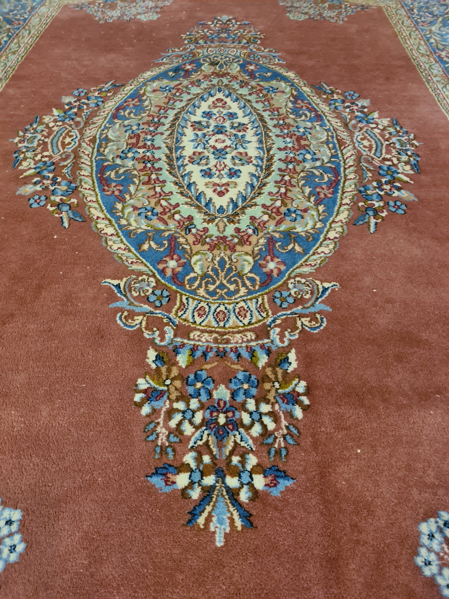 Königlicher Palastteppich Handgeknüpfter Perser Kirman Orientteppich 300x180cm