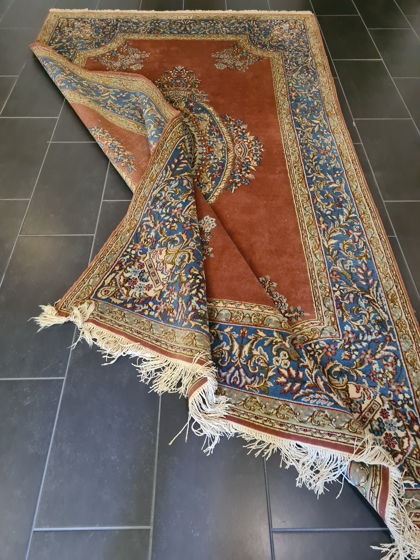 Königlicher Palastteppich Handgeknüpfter Perser Kirman Orientteppich 300x180cm