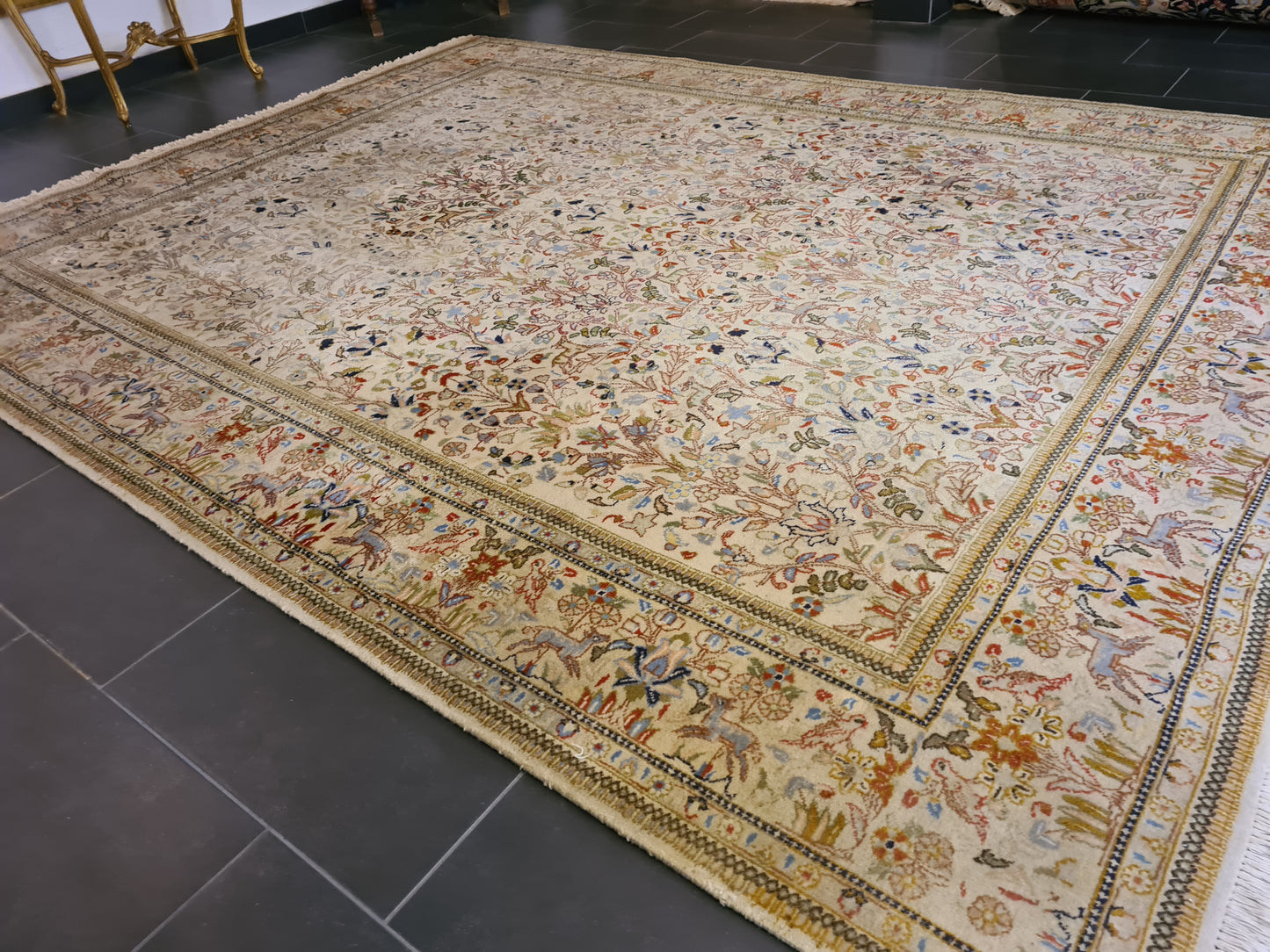 Dekorativer Königlicher Palastteppich Handgeknüpfter Perser Täbris Tabatabai Orientteppich 340x262cm