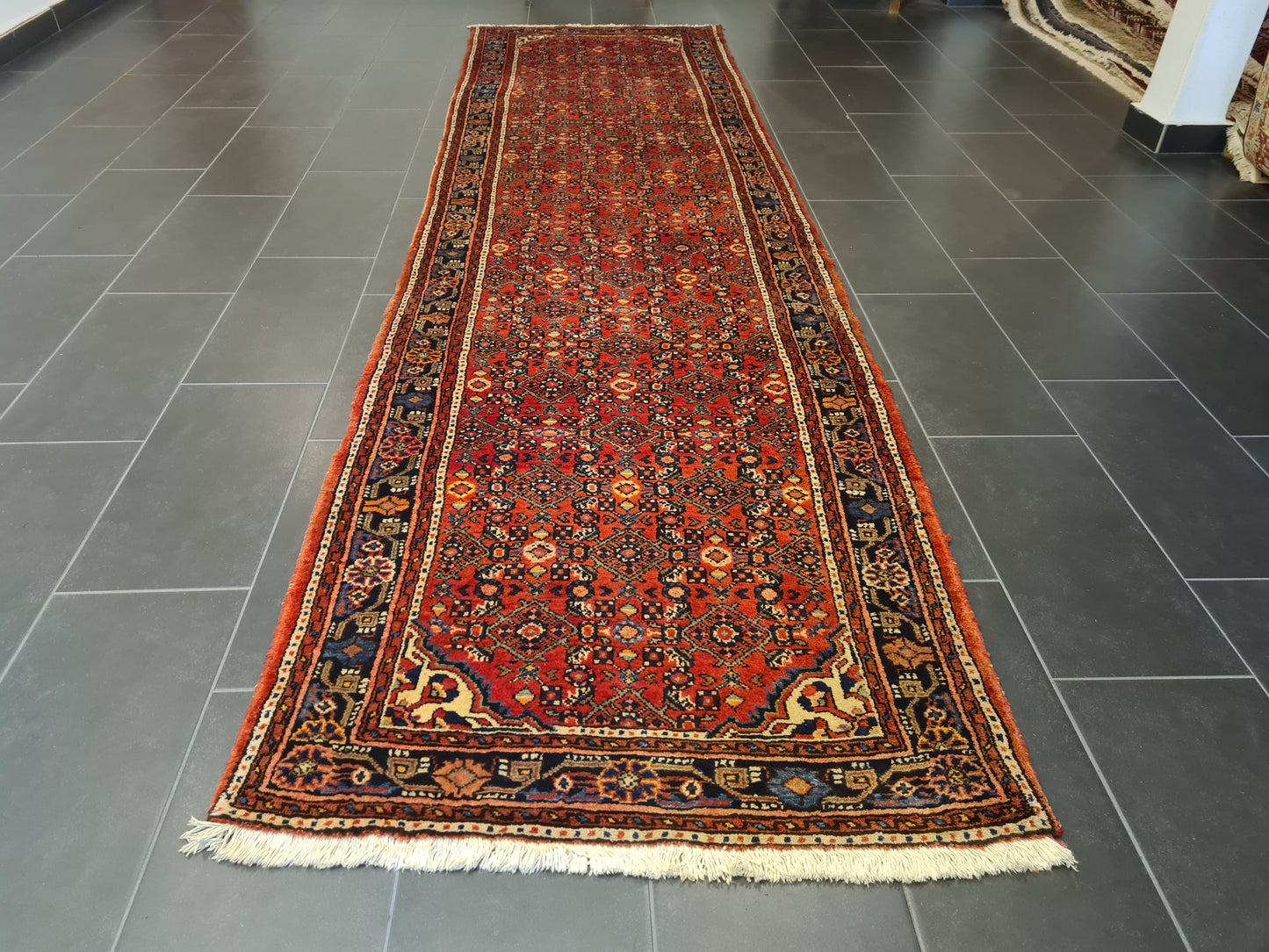 Antiker Handgeknüpfter Malaya Perser Palastteppich Eleganz aus dem Orient 410x110cm