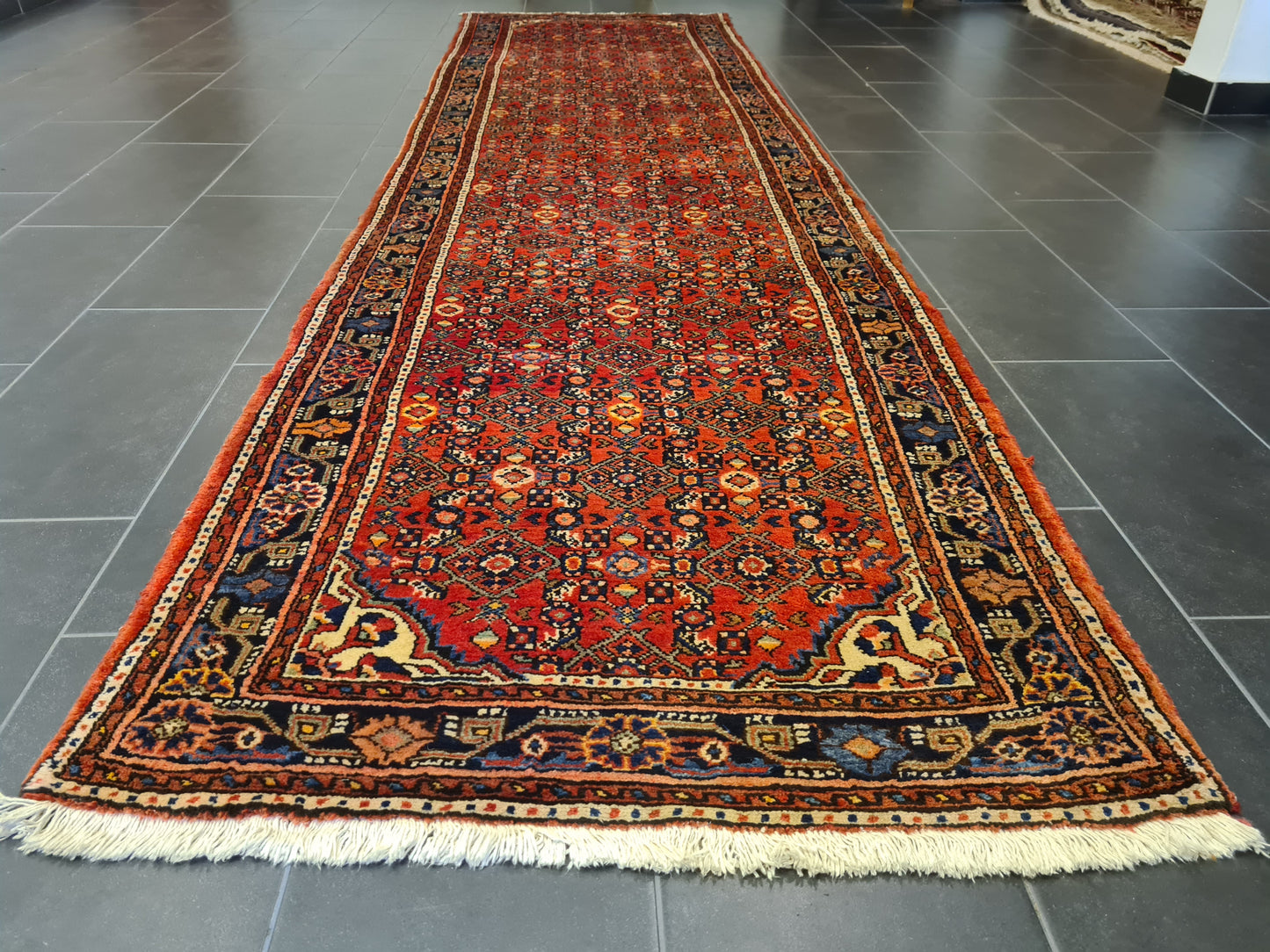 Antiker Handgeknüpfter Malaya Perser Palastteppich Eleganz aus dem Orient 410x110cm