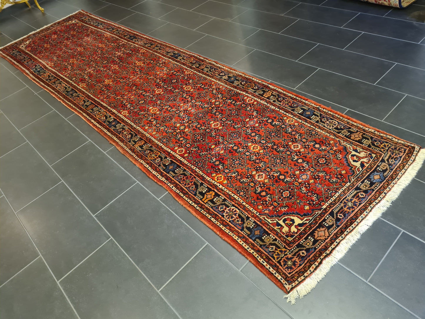 Antiker Handgeknüpfter Malaya Perser Palastteppich Eleganz aus dem Orient 410x110cm