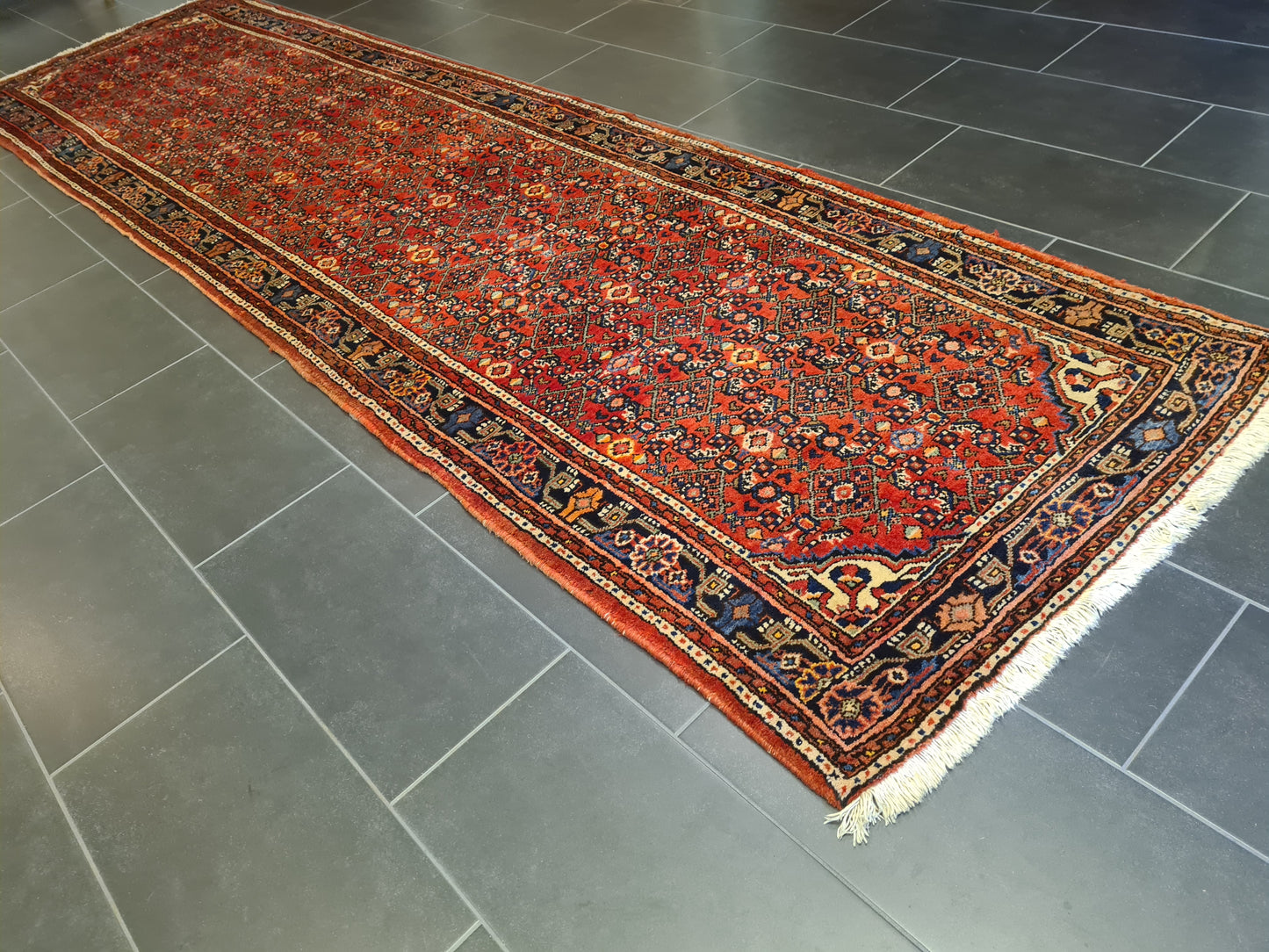 Antiker Handgeknüpfter Malaya Perser Palastteppich Eleganz aus dem Orient 410x110cm