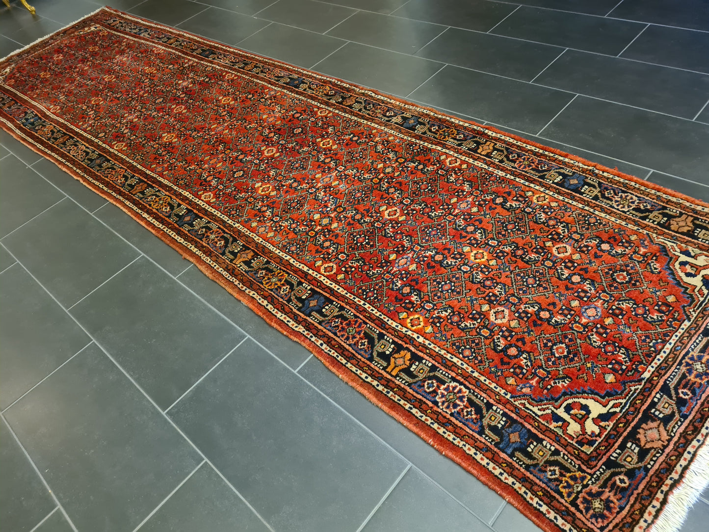 Antiker Handgeknüpfter Malaya Perser Palastteppich Eleganz aus dem Orient 410x110cm