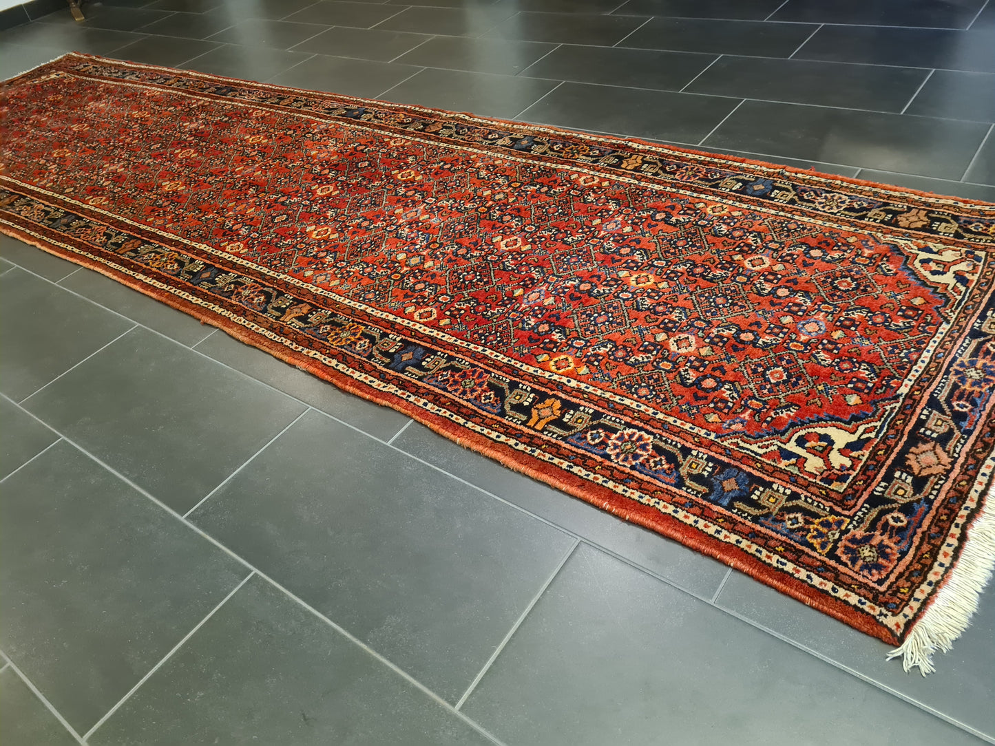 Antiker Handgeknüpfter Malaya Perser Palastteppich Eleganz aus dem Orient 410x110cm