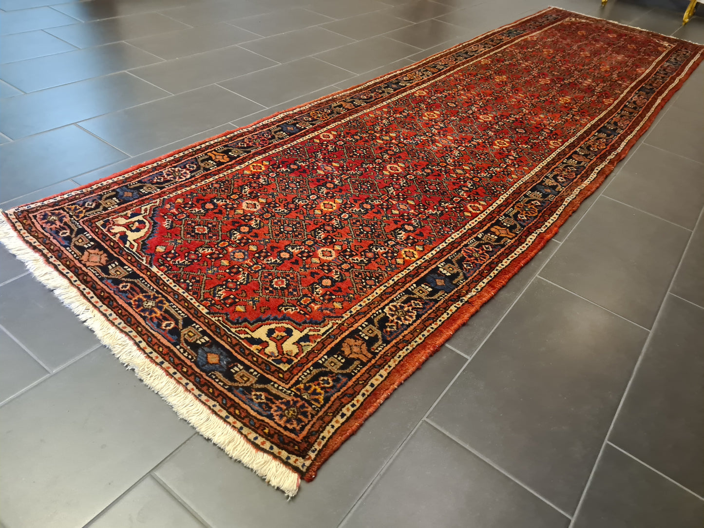 Antiker Handgeknüpfter Malaya Perser Palastteppich Eleganz aus dem Orient 410x110cm