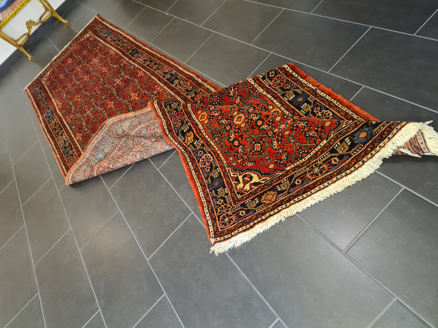 Antiker Handgeknüpfter Malaya Perser Palastteppich Eleganz aus dem Orient 410x110cm