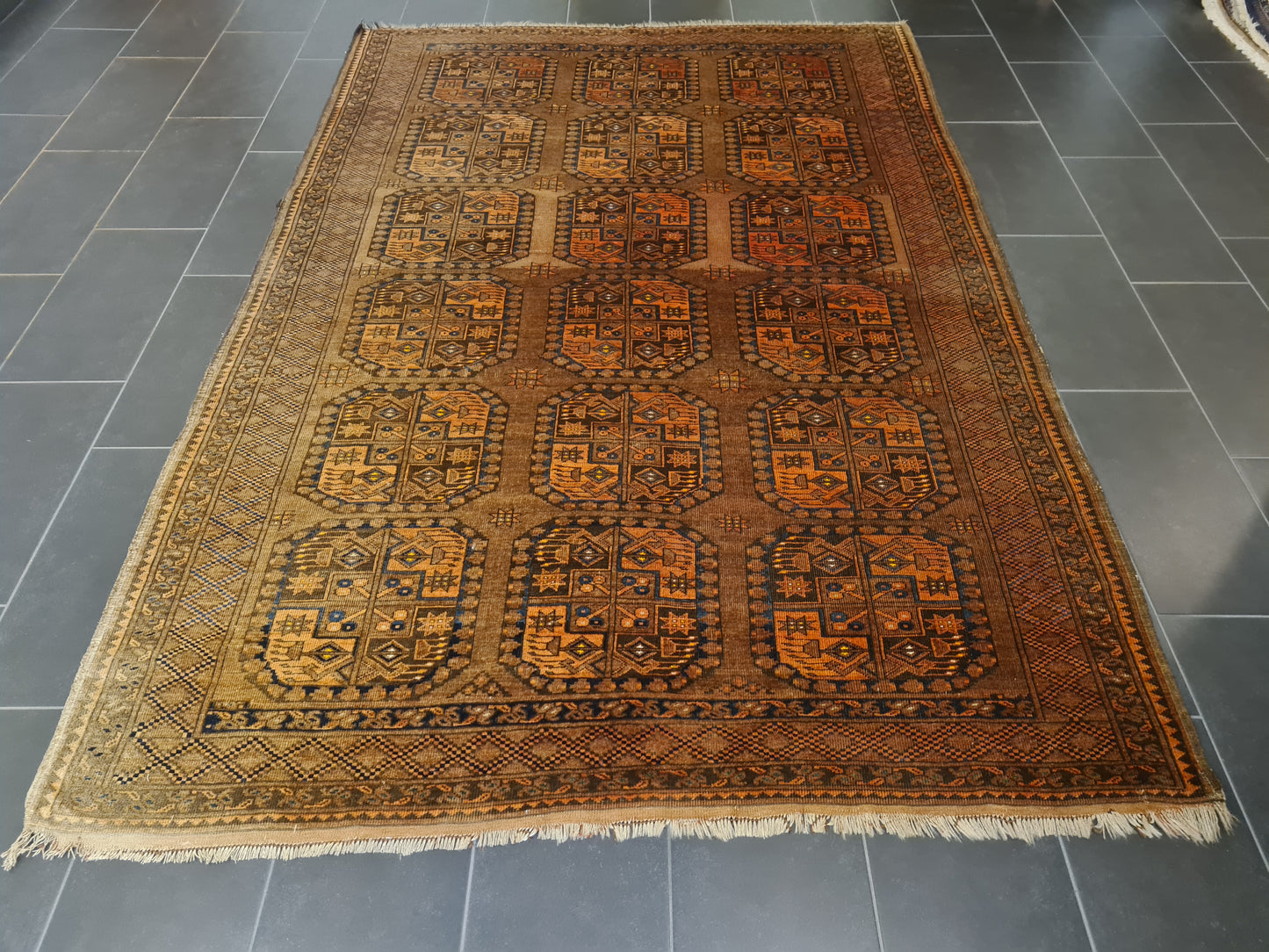 Feiner Antiker Königlicher Orientteppich Handgeknüpfter Afghanischer Art Deco 288x195cm