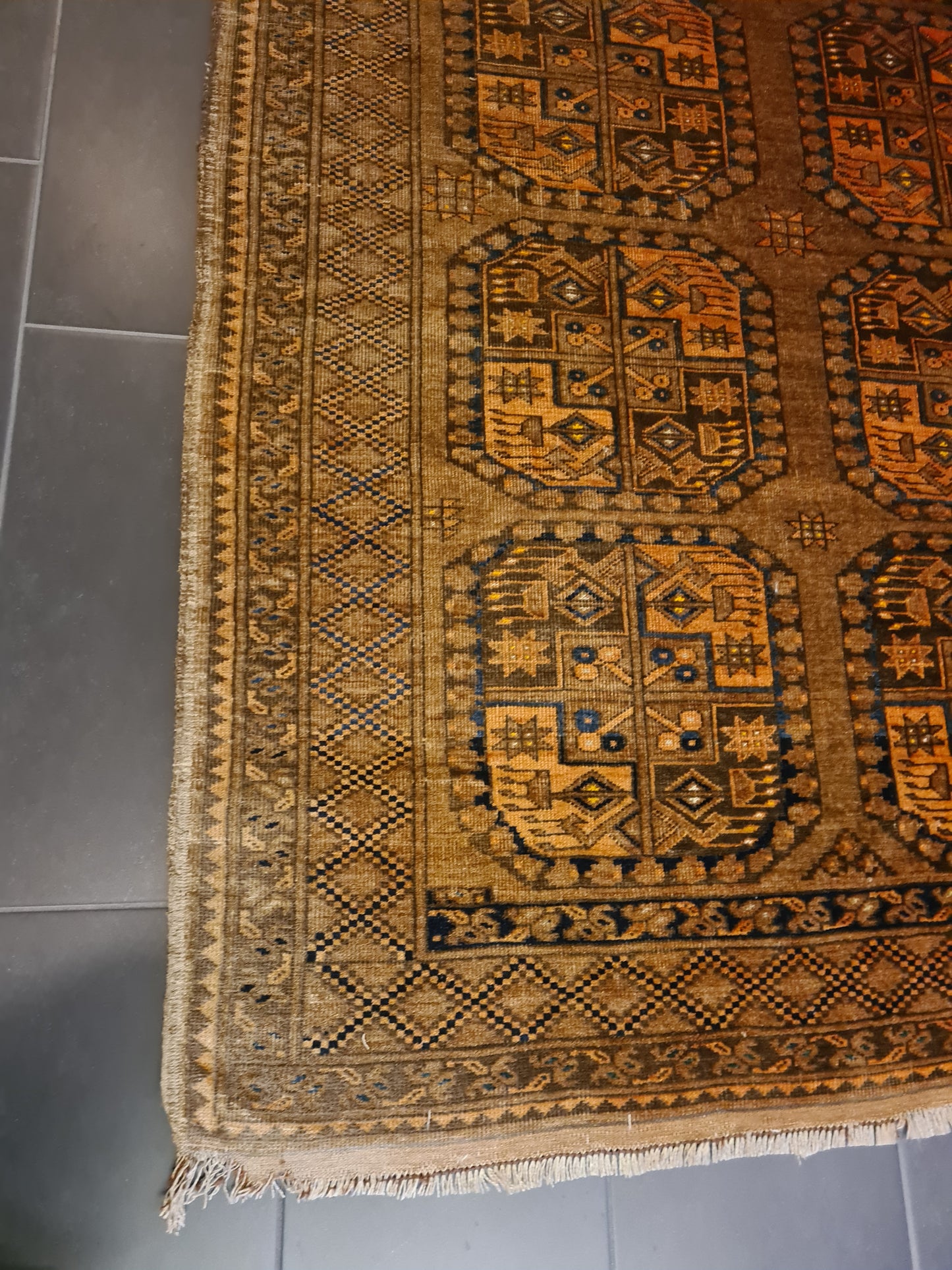 Feiner Antiker Königlicher Orientteppich Handgeknüpfter Afghanischer Art Deco 288x195cm